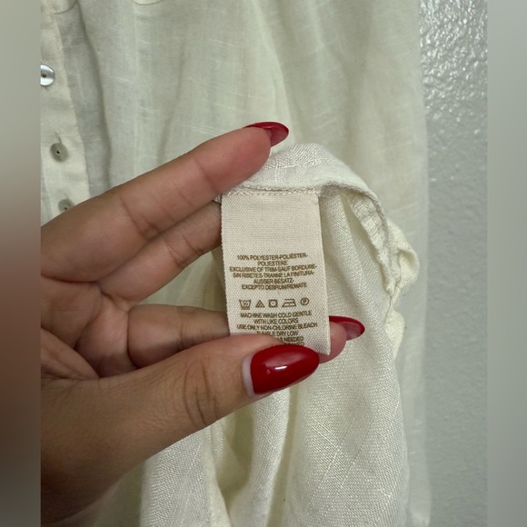Free People Front Button Down Back Embroidered Blouse - Picture 7 of 12